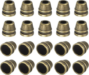 30Pcs Metal Bell Stopper, 5mm Conical Cord Ends Lock Rope Fastener End Stopper for Drawstring Lanyard Backpack Bag DIY, Bronze