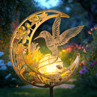 Solar Hummingbird Garden Gifts for mom/Grandma/Women,Lights Outdoor Decor - Moon & Bird SolaGardenLights Waterproof, Auto On/Off Pathway Lighting for Yard/Lawn/Patio,Thanksgiving Day