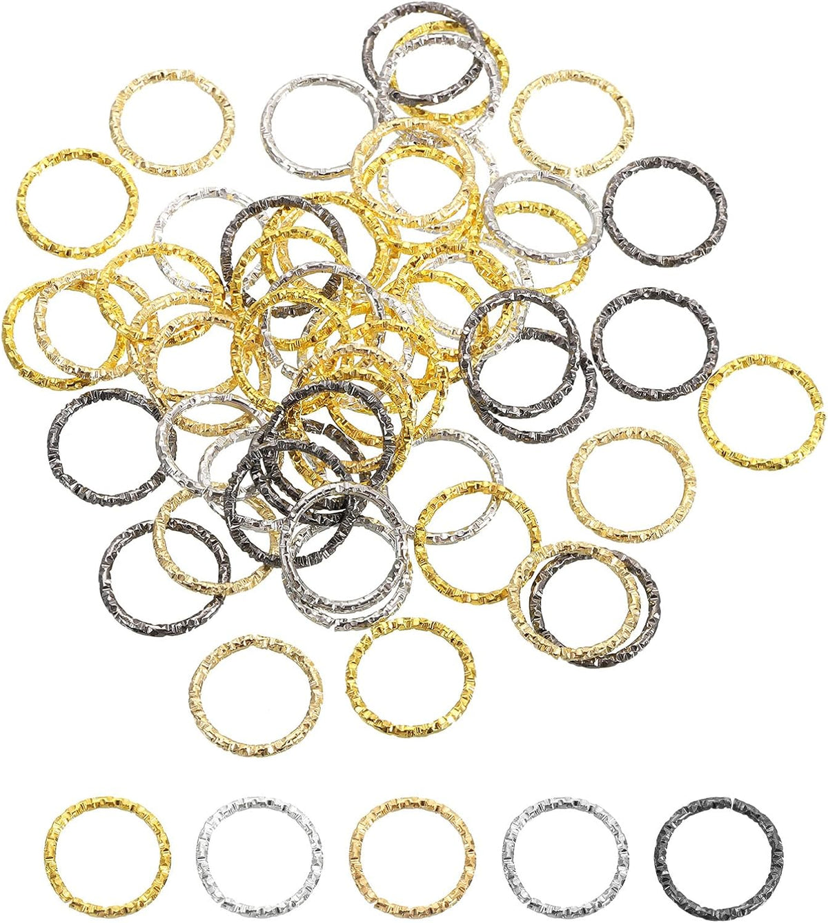 50Pcs Open Jump Rings, 15mm Twisted O-Ring Connectors for DIY Crafts Bracelet Necklaces Jewelry Making, Multi Color