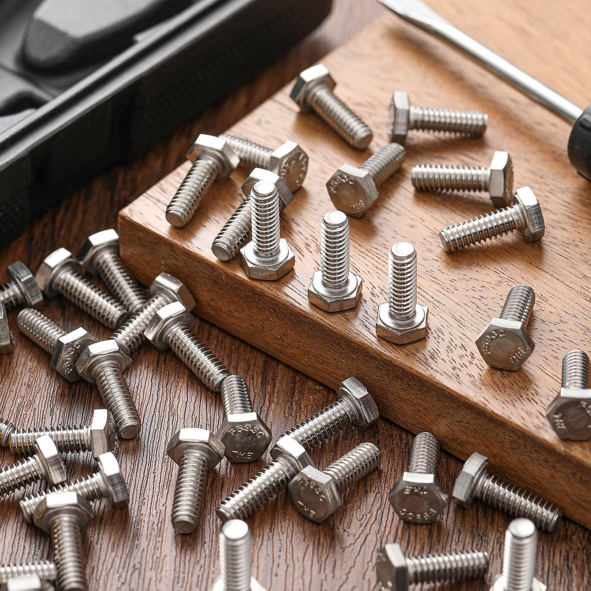 LinkMejor 50 Paras, Tornillo de Cuerda Hexagonal 1/4-20 x 3/4", Plateado
