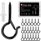 LinkMejor 20-Pack 2.3-Inch Sort Skruetræk med Sikkerhedslåse, 40 lb Belastning