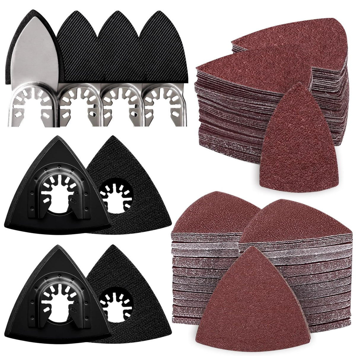 208Pcs värinää muuttava työkalu hiekkapadat -paketti tiiviille tiloille, puusepän työkalut & DIY