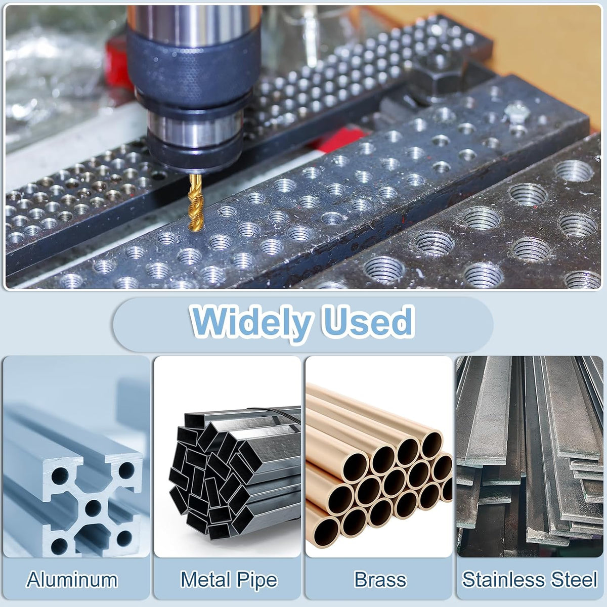 2 buah Alat Pengikir Benang Bentuk Sirip, Bahan Baja Berkecepatan Tinggi, Lapisan Titanium, Ukuran 100mm, Panjang Ekstra, SKU/Model: M5 x 0.8 H2, Untuk Perbaikan Mesin