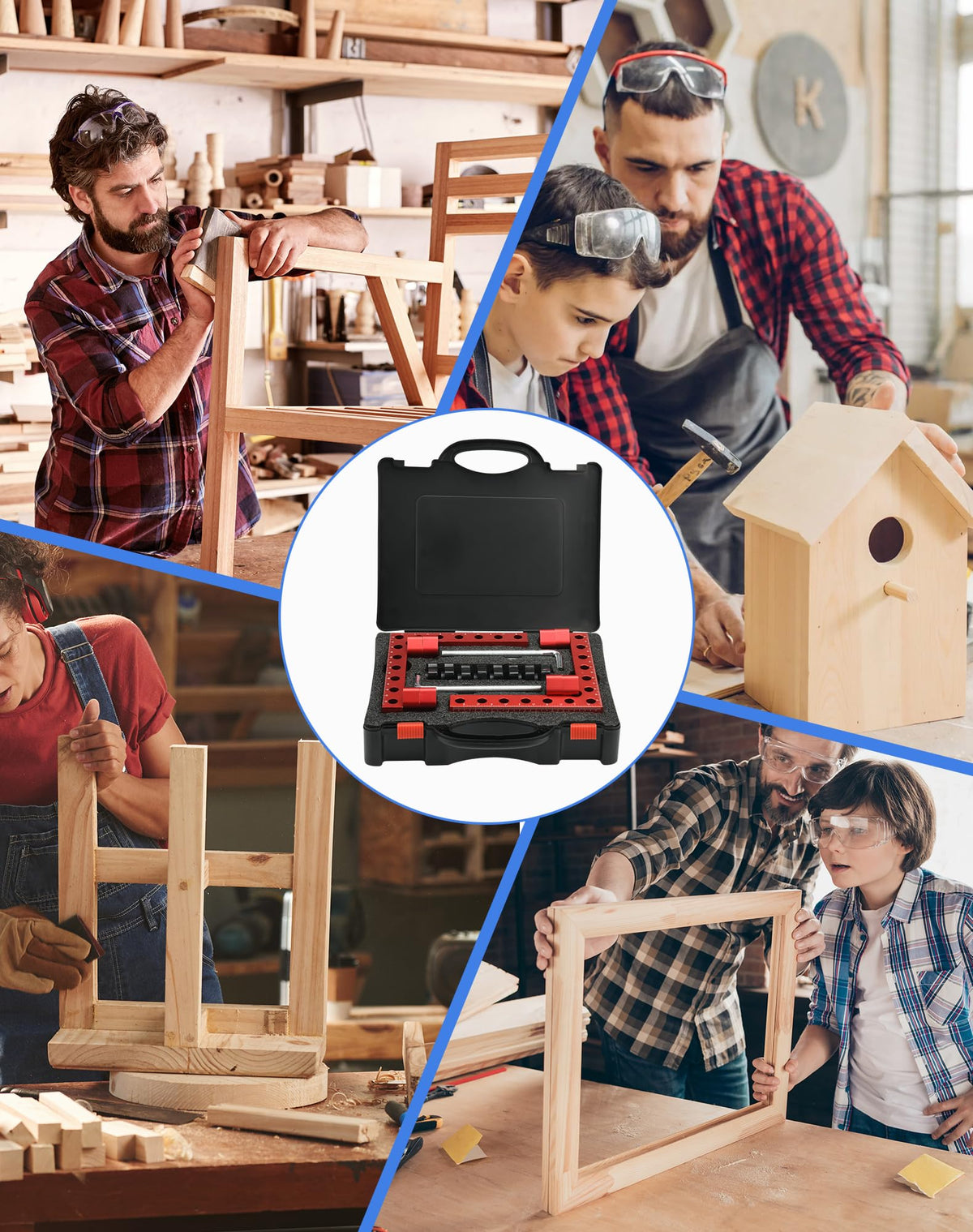 LinkMejor 4Pack Écrous d'angle pour le Travail du Bois pour Positionnement Droit-Anglé