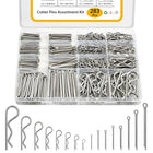 LinkMejor Cotter Pin Assortment Kit 283 Pcs, 304 Stainless Steel 16 Sizes Cotter Pins Hairpin R Clips for Hitch Pin, Hardware Pins for Automotive Trailer Lawnmower Repairs