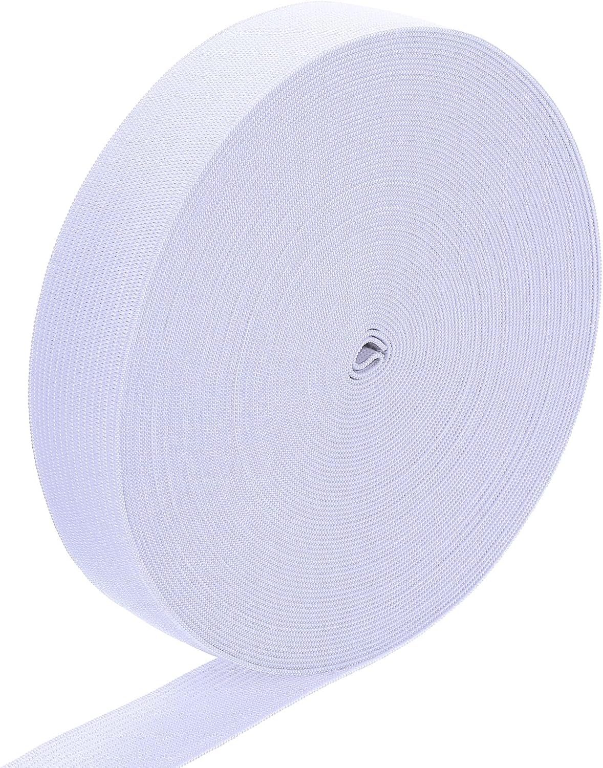 LinkMejor Elastic Band, 1" x 15 Yard Stretch Knit Elastic Bands Fabric Elastic Band for Sewing, Wigs, Waistband, Pants, Craft DIY (Purple White)