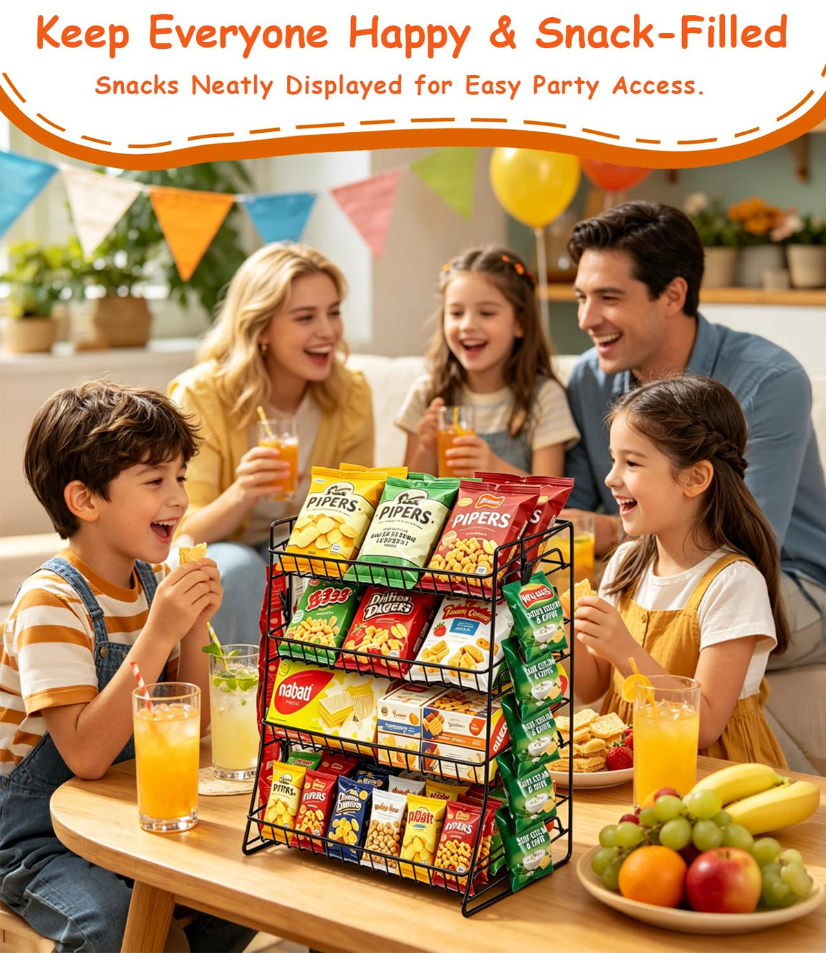 LinkMejor Candy Display Rack med 10 Clips, Snack Organizer til Hættebord