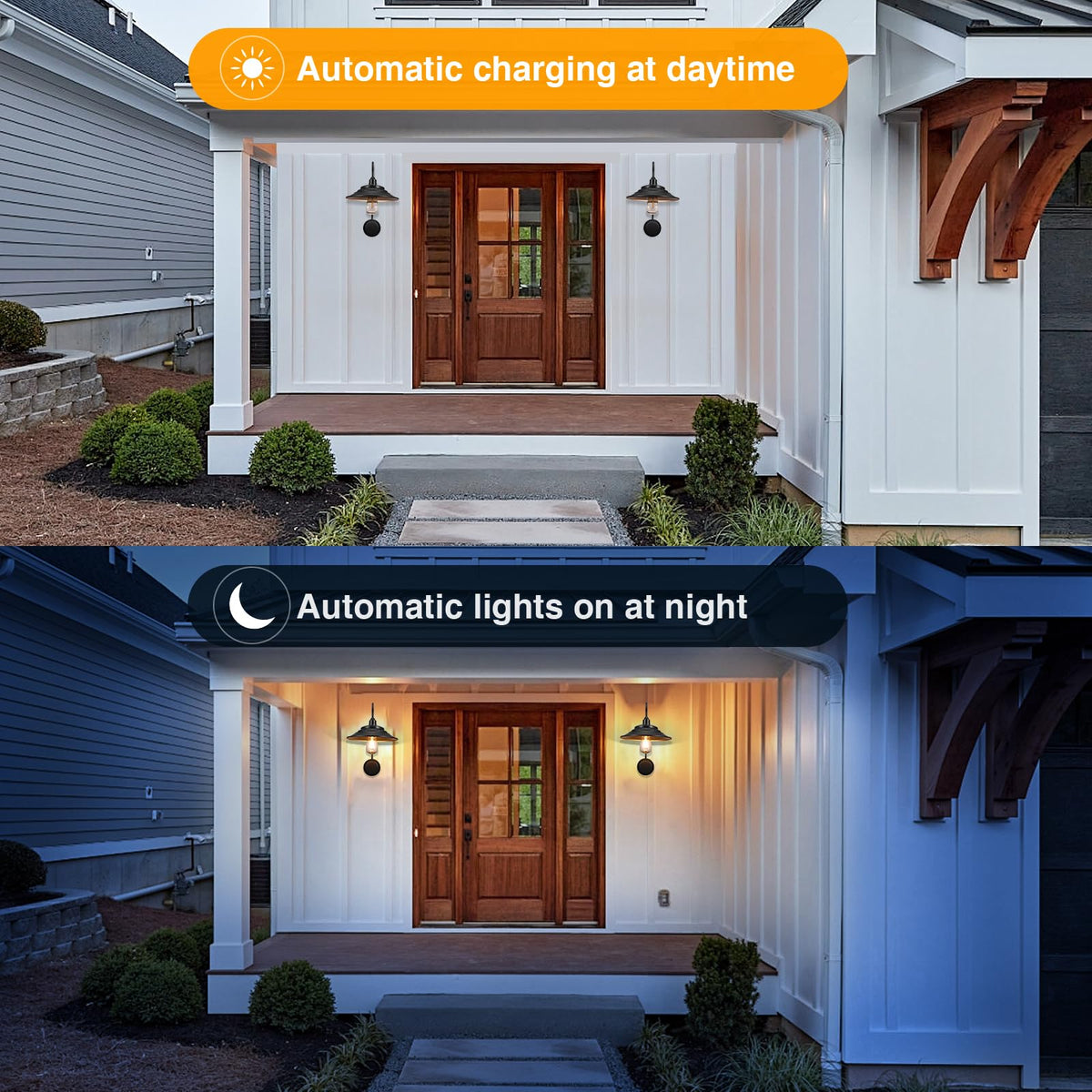 Solar Barn Light for Outdoor, Waterproof 2 Pack Gooseneck Barn Lights