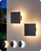 LinkMejor 2 Pack LED Outdoor Wall Light, Small Square Modern Exterior Light