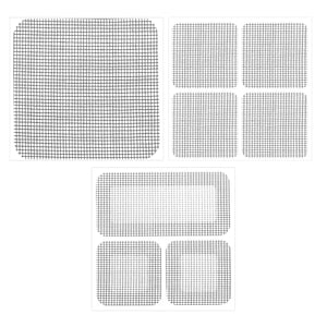 10Pcs vinduesgitterreparationskit, 3 stilarter fiberglasgitterplader mesh erstatning selvklæbende plakat til dør vinduer huller reparation
