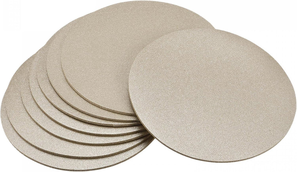 102mm(4.02") Runda koppmattor PU Cup Mat Pad för servering Gold Tone 6st