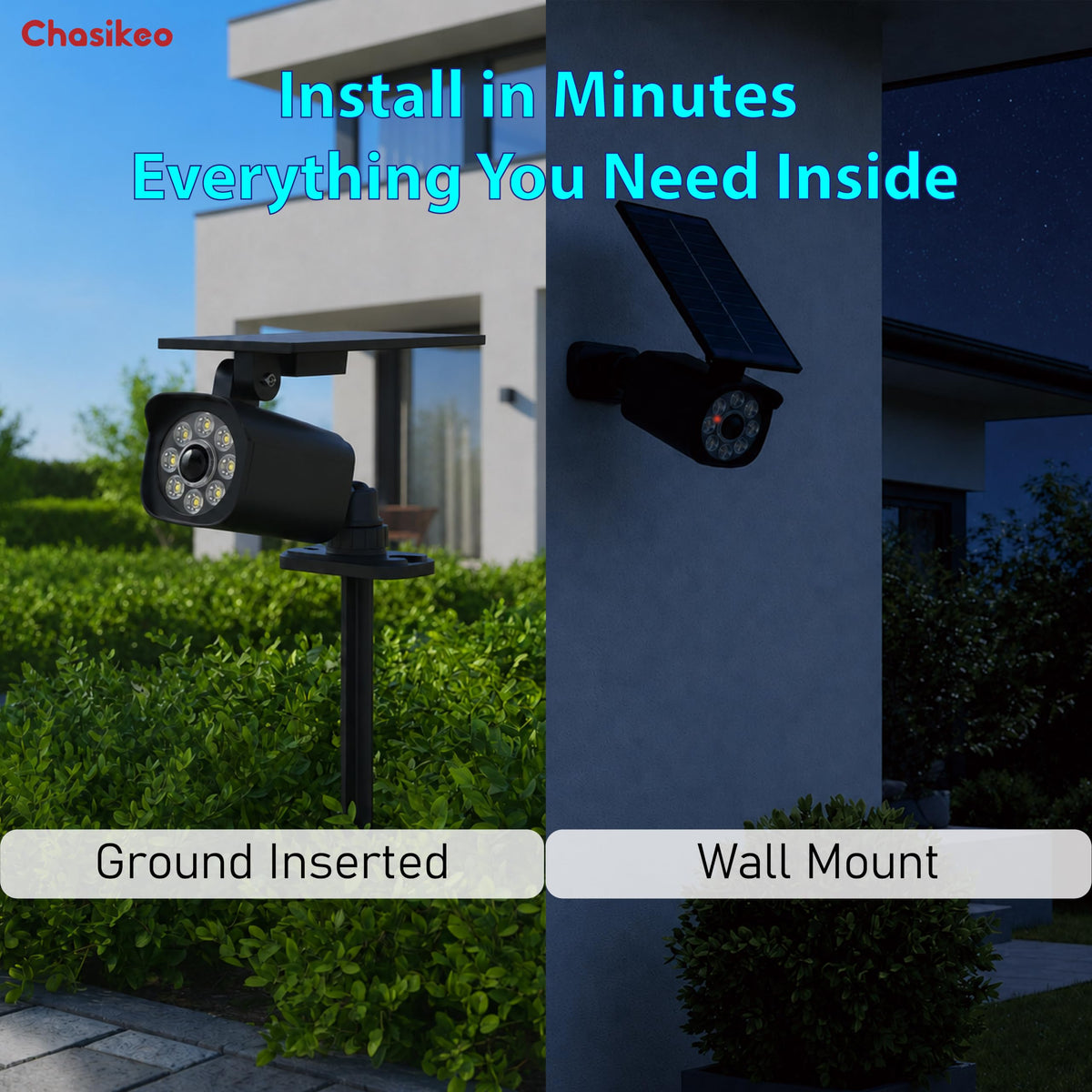 LinkMejor Solar Motion Lights Outdoor, Solar Spotlights with Motion Sensor