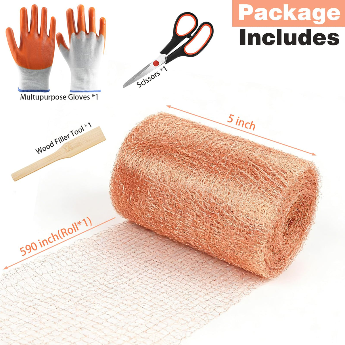 �opper Mesh 런던 방지, 5 in x 50ft 쿱울루스 울타리 마우스, 뱀둥이 & 박쥐용