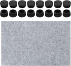 16 Pcs Round Plastic Plugs with Furniture Felt Pad, 25mm/0.98" Tubing End Caps Furniture Leg Inserts for Metal Tubing Chair Table Legs
