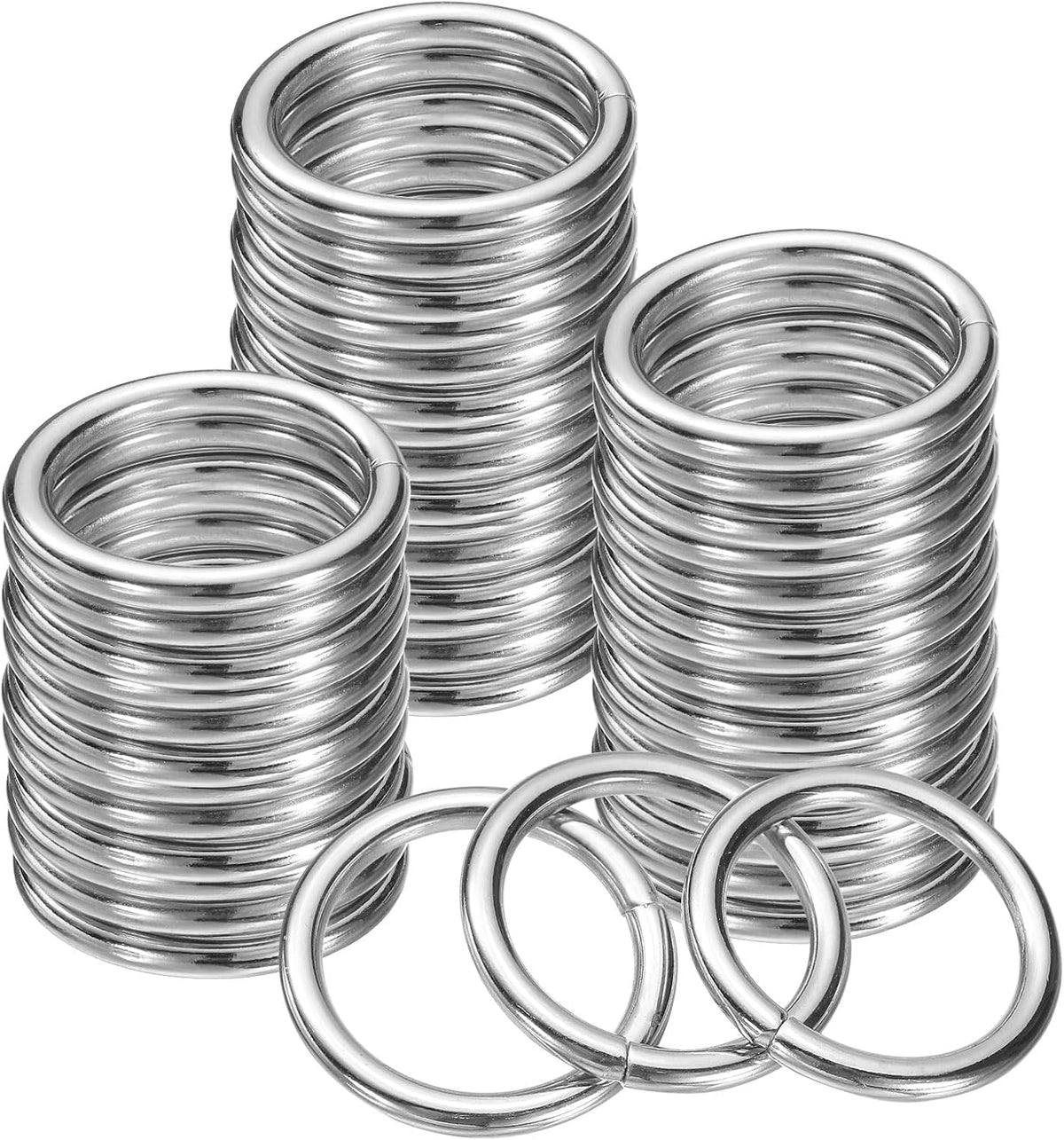 LinkMejor Metal O Rings, Round Ring Buckles Welded Metal Rings for Hammocks