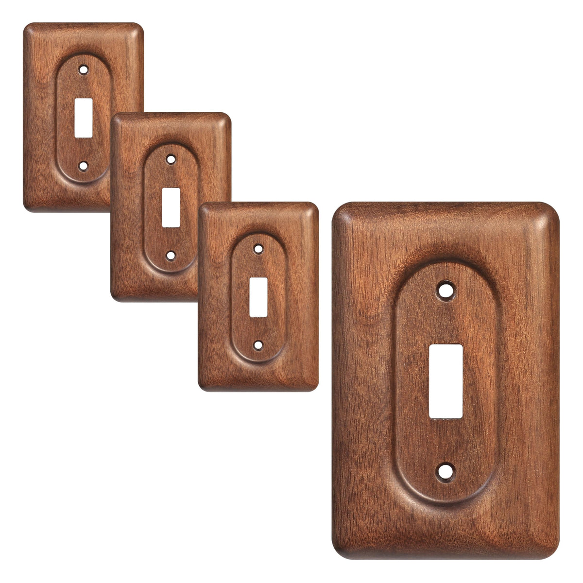 LinkMejor 4-Pack Single Toggle Light Switch Cover Plate,Decorativa Single Toggle Wall Plate para Interiores Rústicos e Contemporâneos