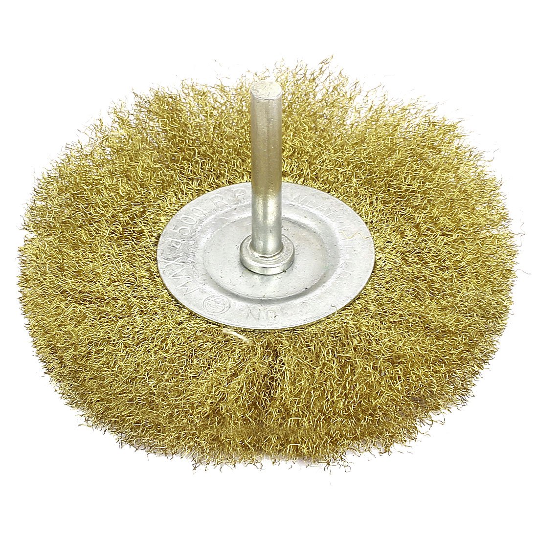 6mmx100mm Brass T Shaped Crimped Wire Wheel Brush Buffing Polishing Tool