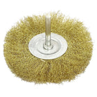 6mmx100mm Brass T Shaped Crimped Wire Wheel Brush Buffing Polishing Tool