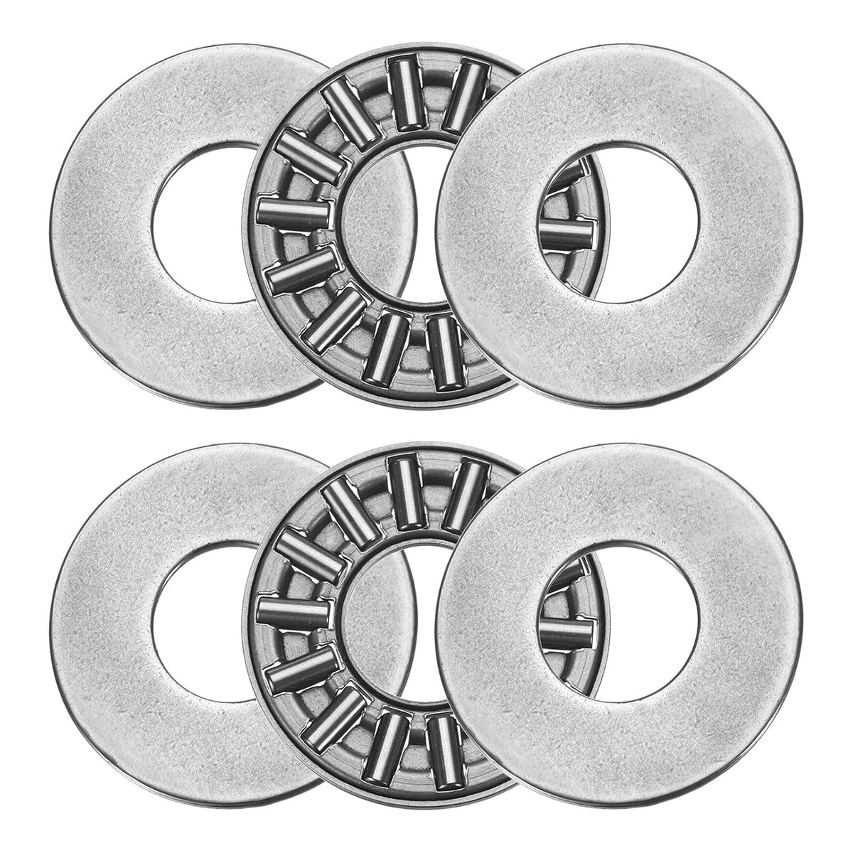 2 Sets AXK1024+2AS Thrust Needle Roller Bearings with Washers, 10x24x4mm Heat Resistant Chrome Steel Needles Roller Bearing