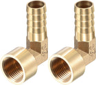 Brass Hose Barb Fitting Elbow, 12mm Barbed x G3/8 Female Pipe Connector Adapter for Water Fuel Air, Pack of 2