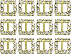 Rhinestone Buckle Sliders, Rhinestone Crystal Ribbon Buckle for Clothing Decor Christmas DIY Gift Wrap