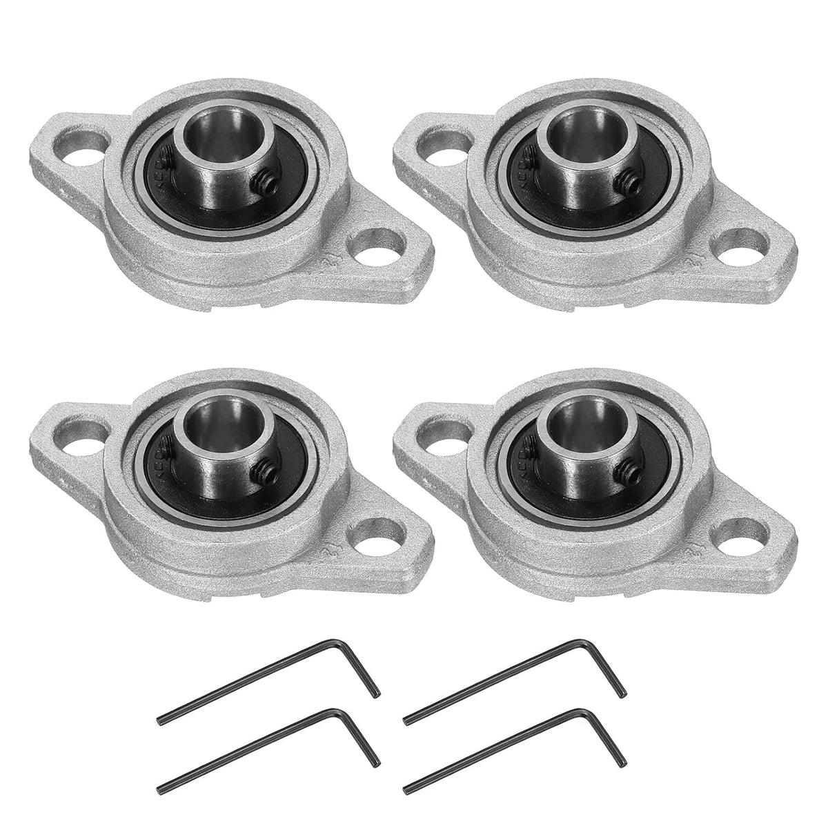 4pcs KFL000 Pillow Block Bearings 10mm Bore Bearing Units Zinc Alloy Flange Mounted Bearing Housing, P6(ABEC3)