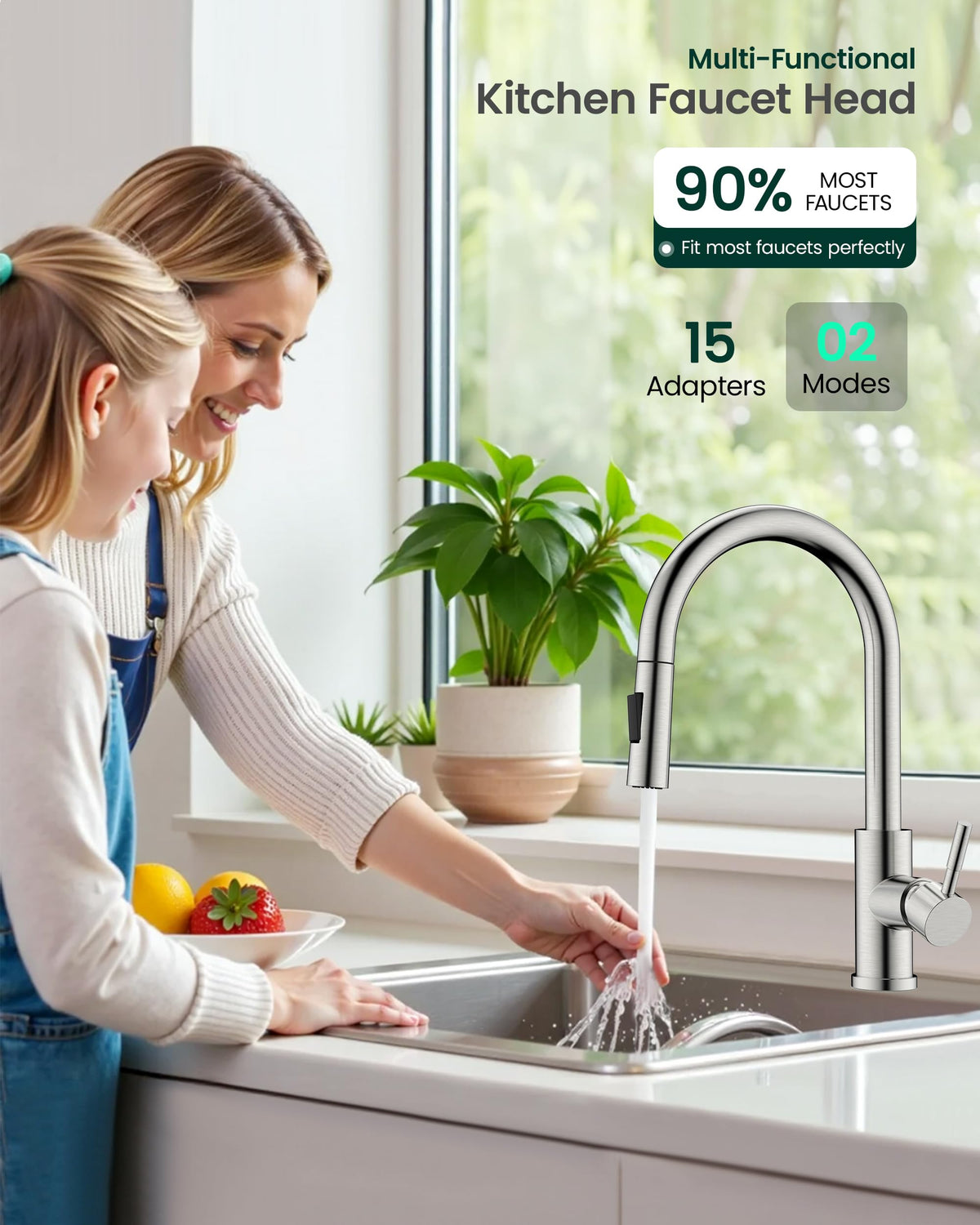 LinkMejor Kran Kamar Mandi Logam Ganti Kepala dengan 15 Adaptor