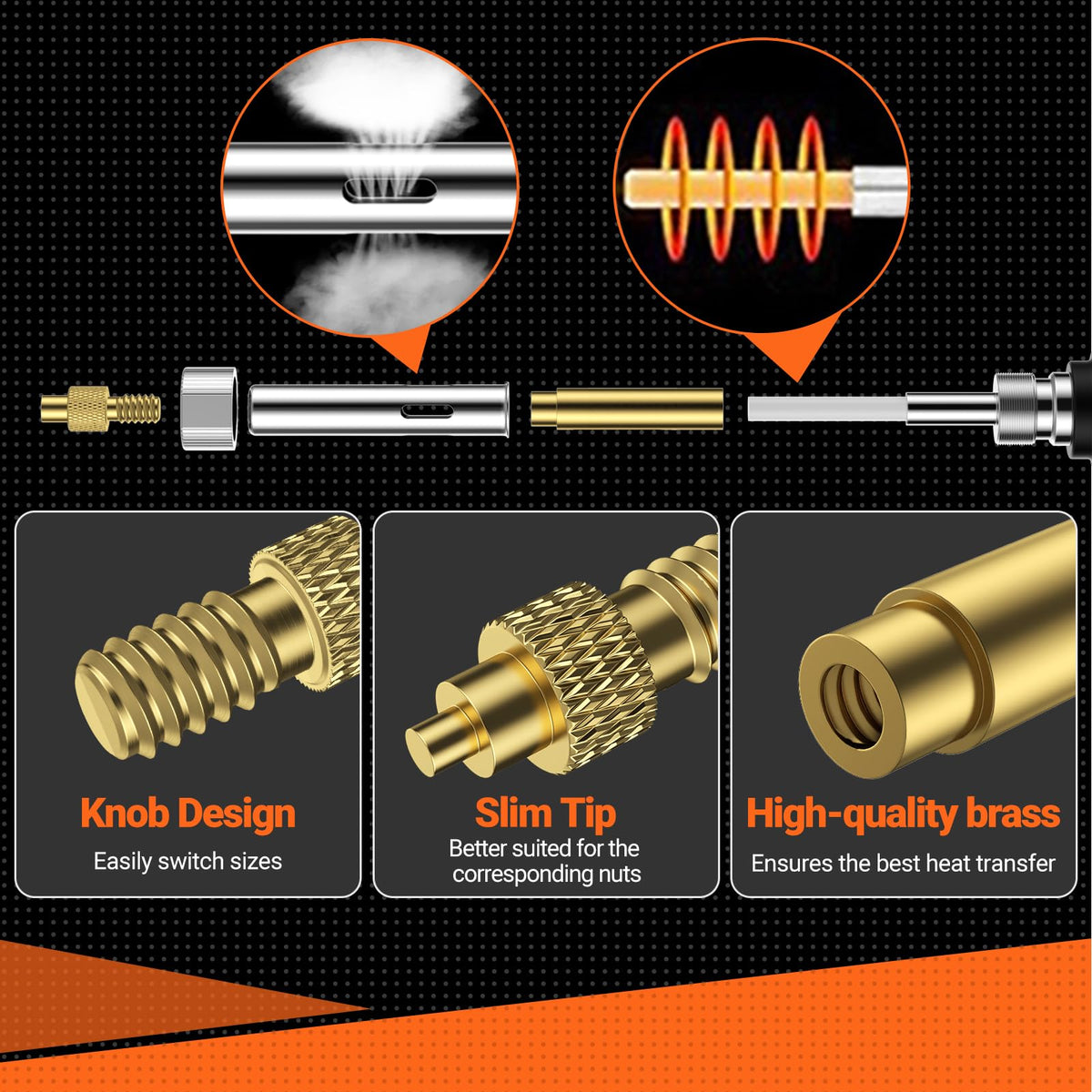 LinkMejor Ferramenta de Inserção de Conjunto de Calor, Kit de Inserções Fretadas M2-M8 para Impressão 3D