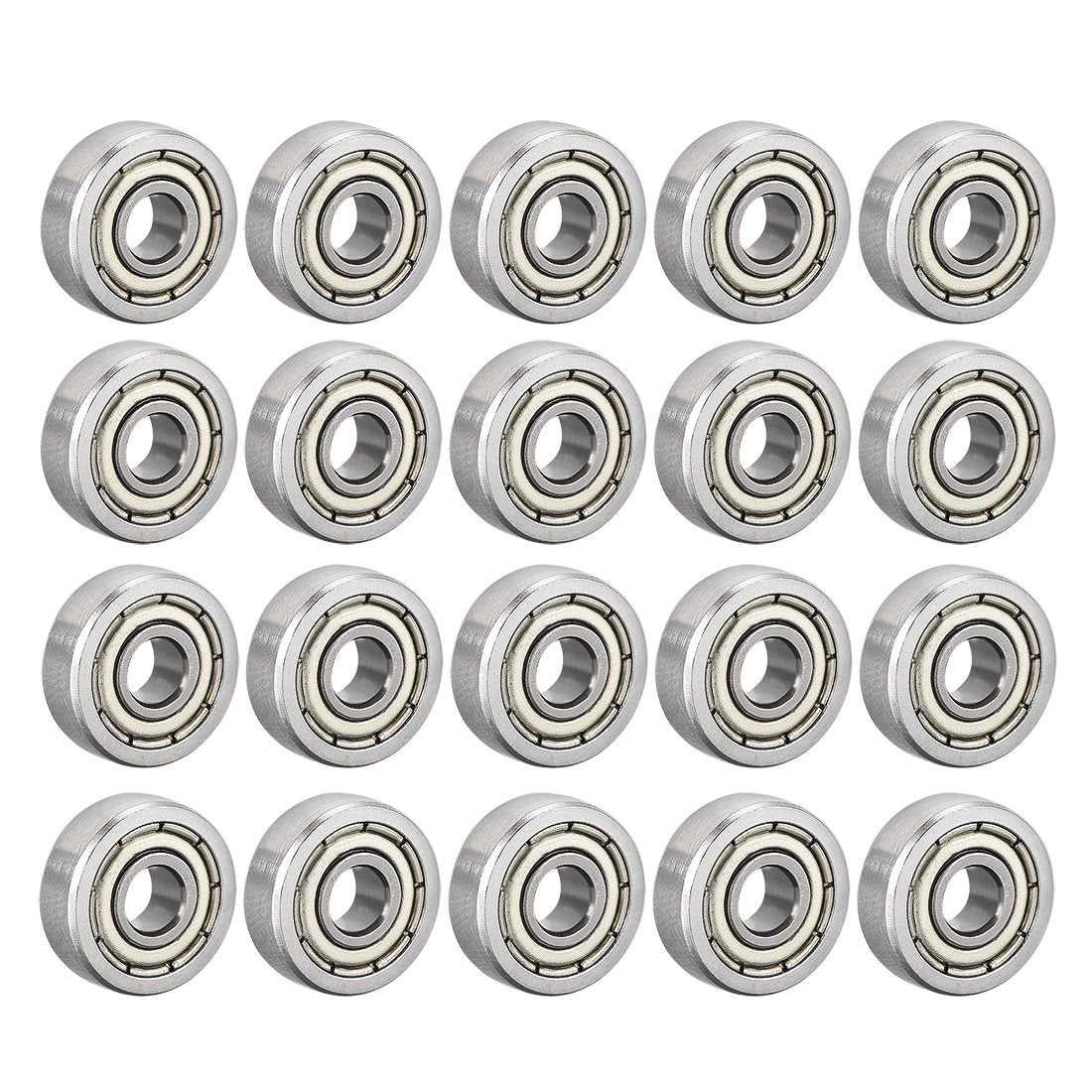 604ZZ Deep Groove Ball Bearing Double Shield 604-2Z 80014, 4mm x 12mm x 4mm High Carbon Steel Z1 Bearings (Pack of 20)