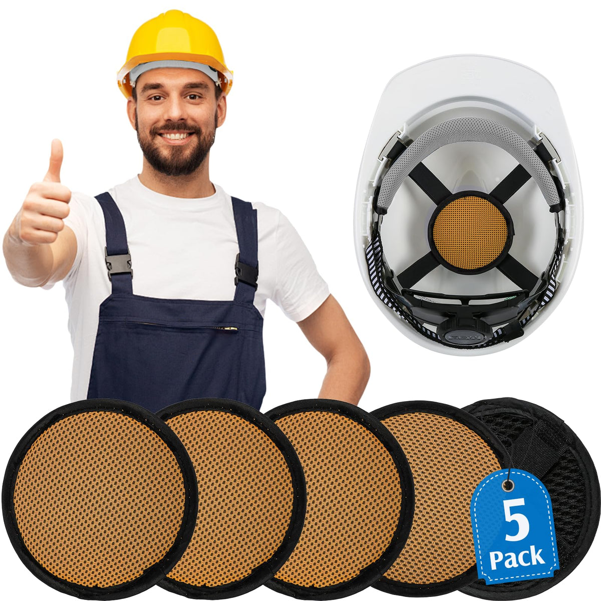 5 Pz. Cappuccio Protezione Casco | Accessori Liner Casco in Fabbrica a 3 Strati | Arancione