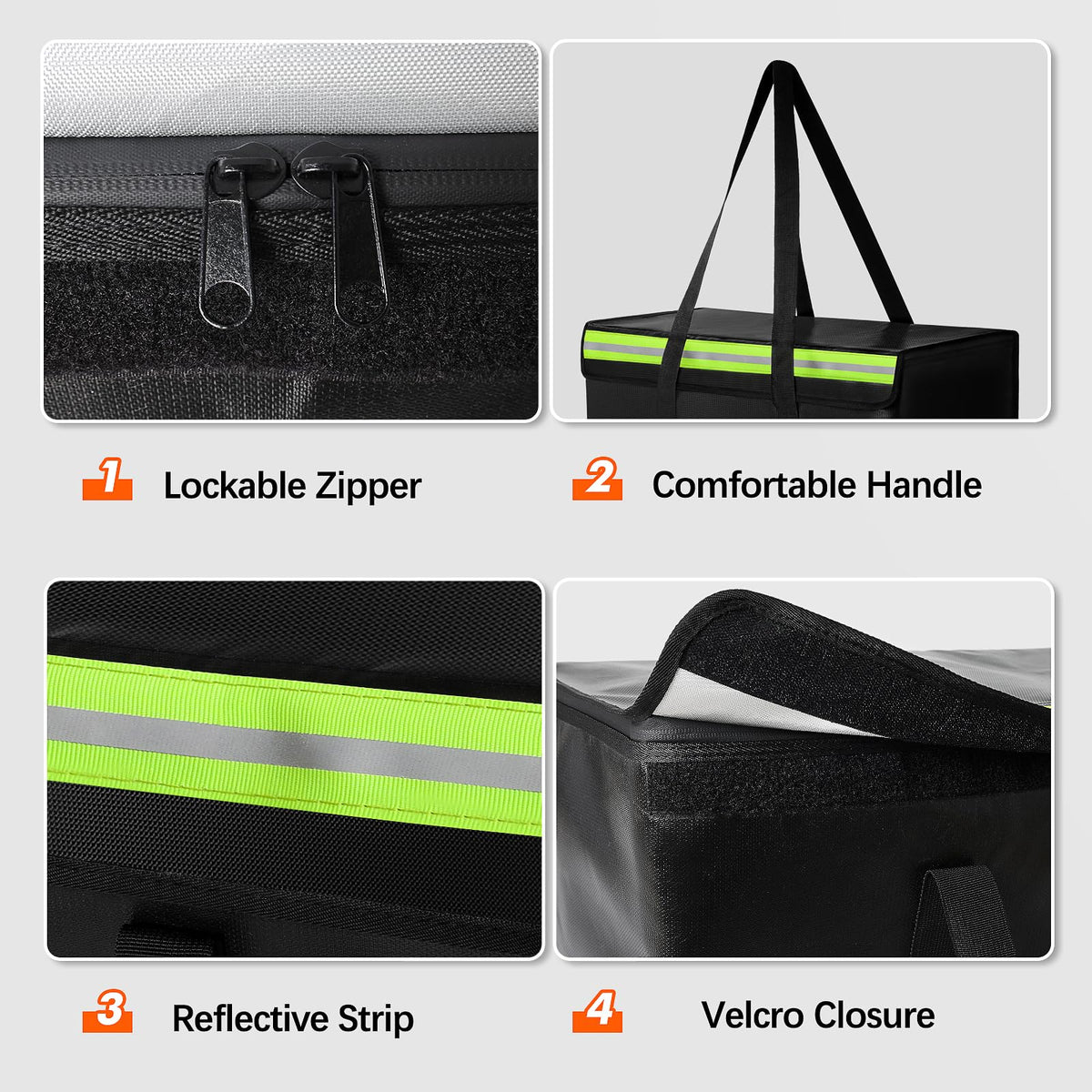 Large Fireproof Document Bag for Home Safe Storage, 24 x 12 x 12in, Black