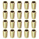 20Pcs Hex Threaded Inserts, M8-1.25x20 Zinc Alloy Hex-Flush Thread Insert, Furniture Threaded Insert Nuts, Hex Socket Drive Threaded Insert Bolt for Wood Furniture Assortment