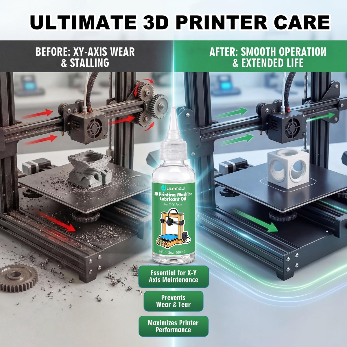LinkMejor 60ml 3D Printer Smeringolie Compatibel met Bambu lab