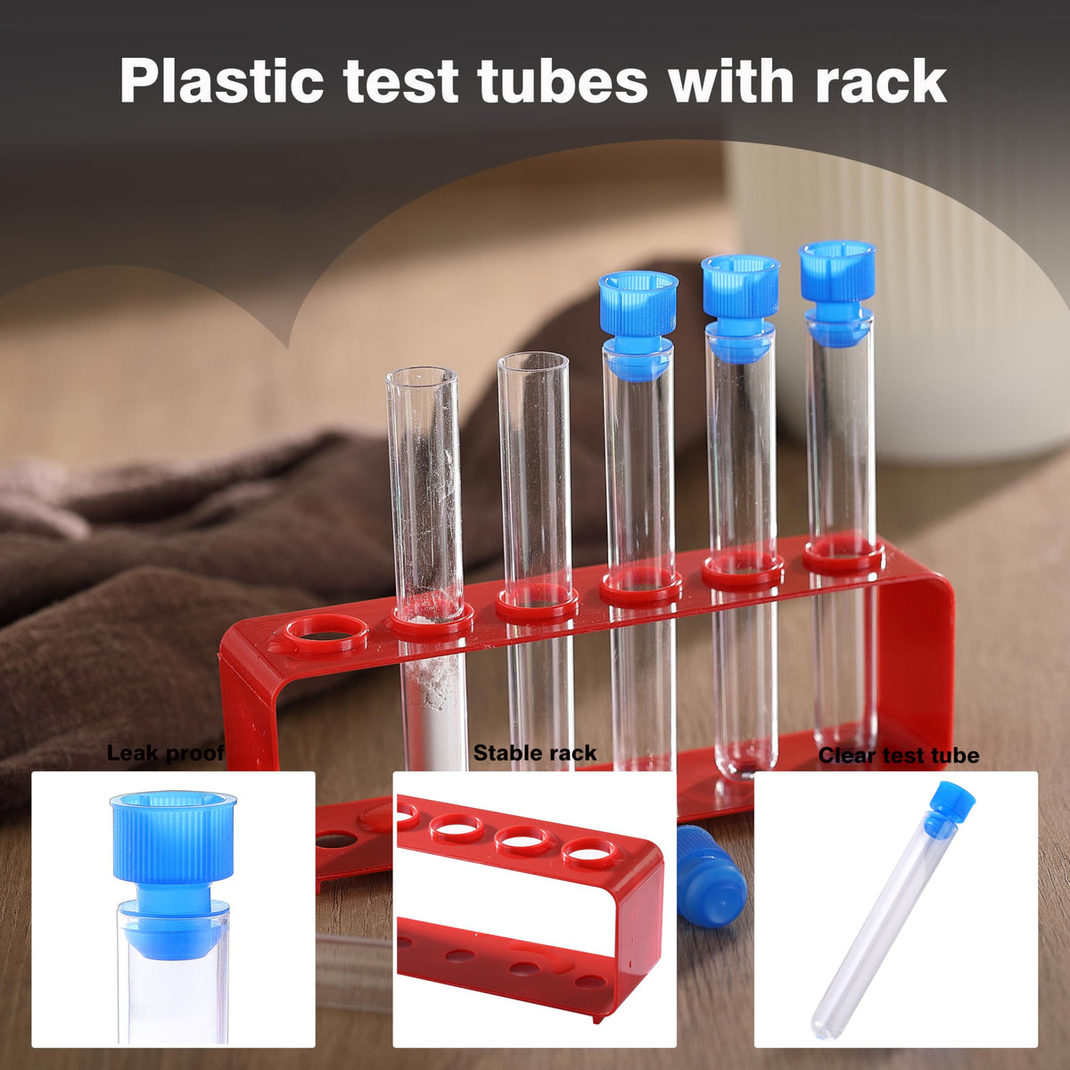 Plastik Teströhrchenhalter mit Kappen für Krankenschwestern und wissenschaftliche Veranstaltungen, 2 Set