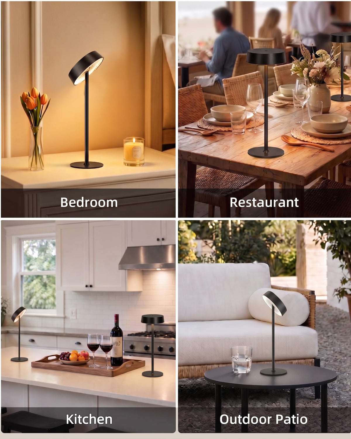 LinkMejor Lampe de Table Rechargeable, Lampe RGB Sans Fil, Alimentée par Batterie