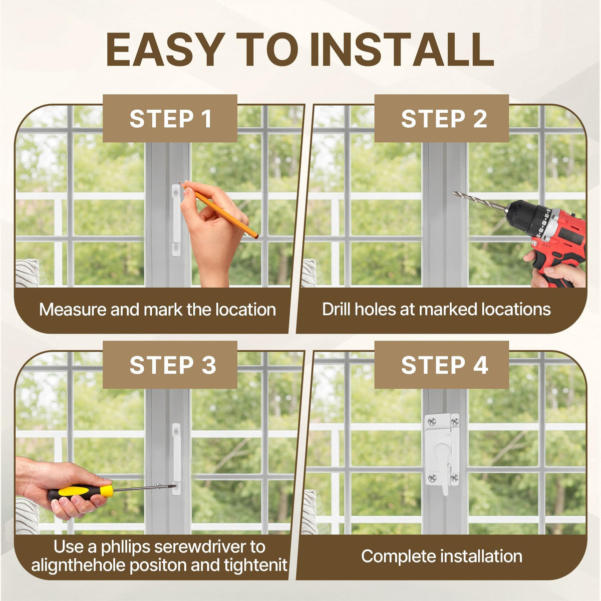 4 Unids Bloqueos de Ventana, Bloqueos de Ventana de Repuesto, Bloqueos de Sash de Ventana Deslizante, Bloqueos de Cam Blancos Duras para Ventanas de una Hoja y Dobles, Instalación Segura de Ventanas Deslizantes Verticales e Horizontales