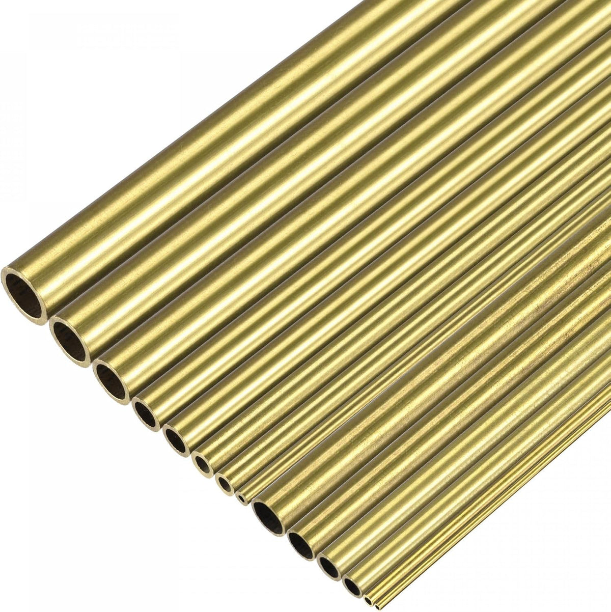 Brass Tube 1mm-5.5mm OD 0.2mm/0.5mm Wall Thickness 300mm Length Pipe Tubing, Pack of 14
