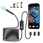 Endoskopkamera med lys, 1920P HD borescope med 8 justerbare LED lys