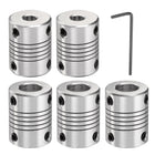 5 Pcs Aluminum Alloy Shaft Coupling 6mm to 10mm, Flexible Coupling Motor Connector Joint, Stepper Motor Coupler for CNC Machine & 3D Printer (L25xD19)