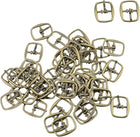 LinkMejor Metal Rectangle Single Prong Pin Shoe Center Buckle 50PCS Bronze Tone