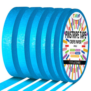 LinkMejor 6 Rolos de Fita de Mascaramento de Linhas Pinstripe 1/16", 1/8", 1/4", 3/8", 1/2", 3/4"