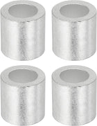 5/8"(16mm) Aluminum Crimping Loop Sleeve, Wire Rope Stop Sleeve Round Crimp Ferrules for Wire Rope and Cable Ferrule, Silver 4Pcs