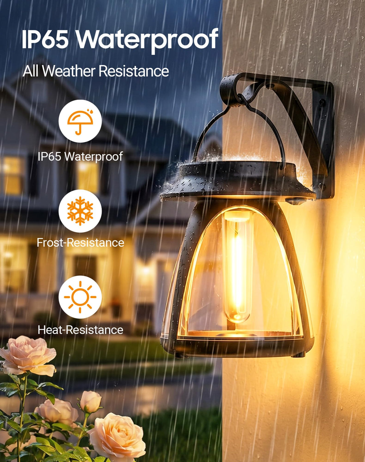 LinkMejor Lanterne Solari da Esterno a Sospensione, IP65, 2 Modalità di Luminosità, 2 Confezioni