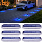 Zonne Dok Deckverlichting Buiten 6Stks Blauwe Zonne Trapverlichting IP68 Waterdicht