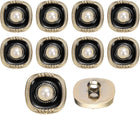 10Pcs 21mm Round Resin Vintage Clothes Sewing Button Metal Coat Pearl Buttons Craft Accessories for Garment Decoration Crafts DIY Project, Black