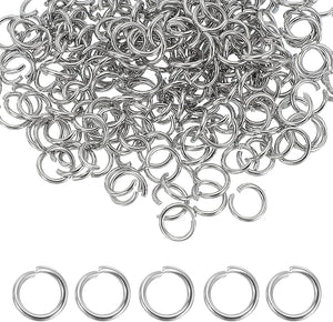 250pcs Open Jump Rings, 7mm Stainless Steel Split O Rings 1mm Thick Connector Ring for Bracelet Necklace Pendant Jewelry Keychain DIY Craft Making, Silver