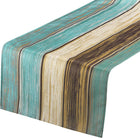 Tischläufer 108" x 13", Retro Baumwoll Leinen Tischläufer, Grün & Grau