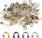 200Pcs Wire Guard Thread Protector Loop, 0.6mm Hole U-Shape Cable Protector for Bracelet Jewelry Making DIY, Multicolor