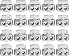 Spring Cord Lock End Toggle, 20Pcs Double Hole Spring Stopper Alloy Fastener Slider Toggles Clip for Drawstrings, Shoelaces, Bags (Bright Silver,15x13.5mm)