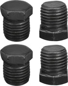 Outer Hex Head Socket Pipe Fitting Plug 1/4NPT Male Thread Carbon Steel 4Pcs for Terminate Pipe Ends